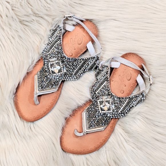 naughty monkey Shoes - NAUGHTY MONKEY Pop Life Leather Beaded Sandals